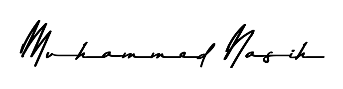 Create your official email sign-off with Muhammed Nasih name in Asem Kandis PERSONAL USE style. Crisp, clean, and perfectly legible across all screens. Muhammed Nasih signature style 9 images and pictures png
