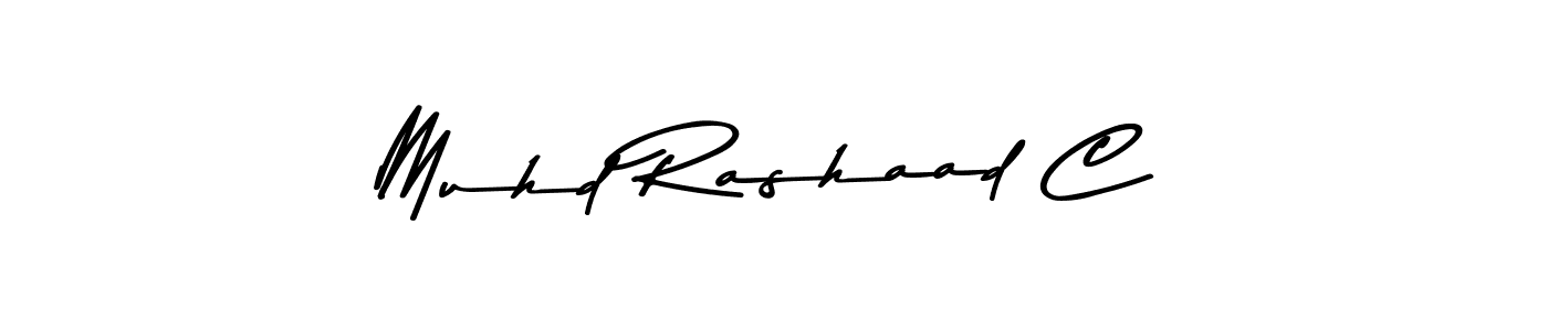 Design your own signature with our free online signature maker. With this signature software, you can create a handwritten (Asem Kandis PERSONAL USE) signature for name Muhd Rashaad C. Muhd Rashaad C signature style 9 images and pictures png