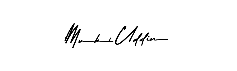 Create a beautiful signature design for name Muhi Uddin. With this signature (Asem Kandis PERSONAL USE) fonts, you can make a handwritten signature for free. Muhi Uddin signature style 9 images and pictures png