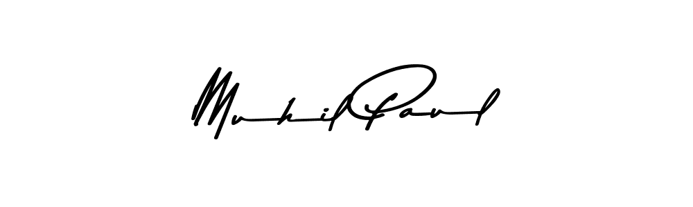 Create a beautiful signature design for name Muhil Paul. With this signature (Asem Kandis PERSONAL USE) fonts, you can make a handwritten signature for free. Muhil Paul signature style 9 images and pictures png
