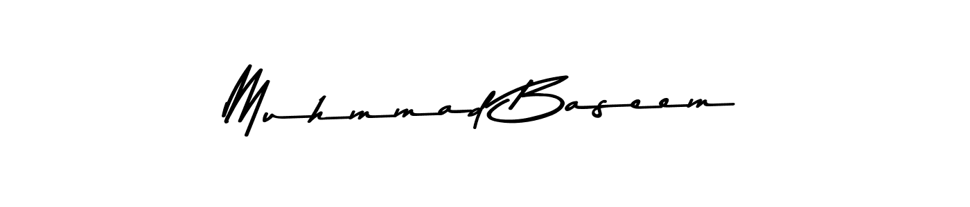 How to make Muhmmad Baseem name signature. Use Asem Kandis PERSONAL USE style for creating short signs online. This is the latest handwritten sign. Muhmmad Baseem signature style 9 images and pictures png