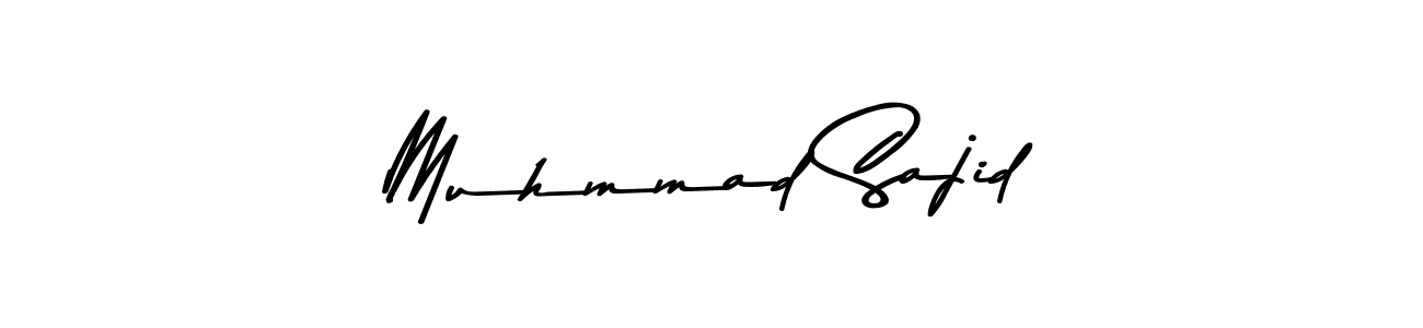Make a beautiful signature design for name Muhmmad Sajid. With this signature (Asem Kandis PERSONAL USE) style, you can create a handwritten signature for free. Muhmmad Sajid signature style 9 images and pictures png