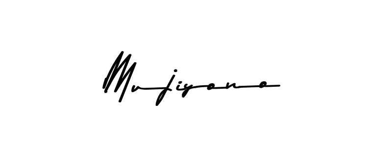 Create a beautiful signature design for name Mujiyono. With this signature (Asem Kandis PERSONAL USE) fonts, you can make a handwritten signature for free. Mujiyono signature style 9 images and pictures png