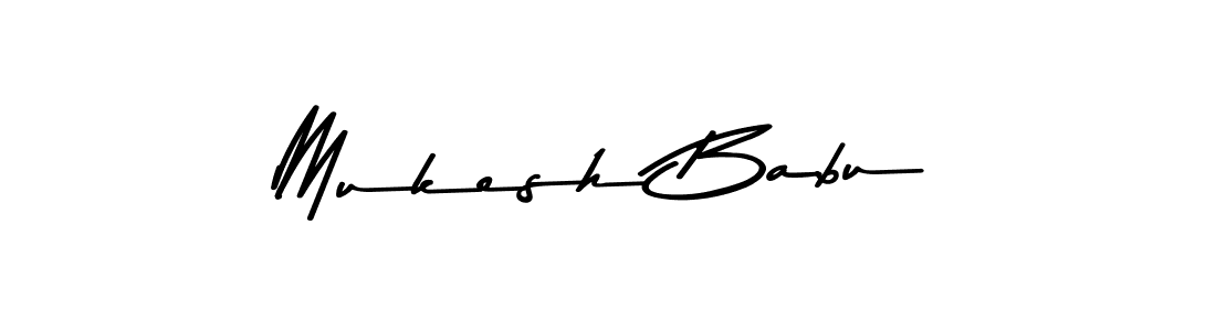 Create a beautiful signature design for name Mukesh Babu. With this signature (Asem Kandis PERSONAL USE) fonts, you can make a handwritten signature for free. Mukesh Babu signature style 9 images and pictures png