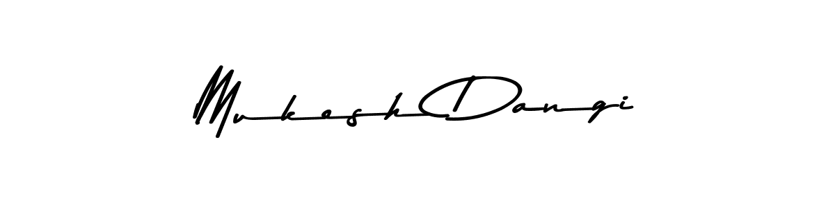 Create a beautiful signature design for name Mukesh Dangi. With this signature (Asem Kandis PERSONAL USE) fonts, you can make a handwritten signature for free. Mukesh Dangi signature style 9 images and pictures png