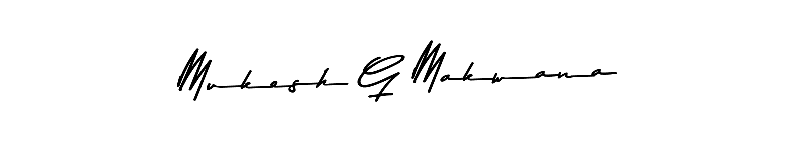 Also You can easily find your signature by using the search form. We will create Mukesh G Makwana name handwritten signature images for you free of cost using Asem Kandis PERSONAL USE sign style. Mukesh G Makwana signature style 9 images and pictures png