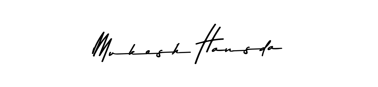 Create a beautiful signature design for name Mukesh Hansda. With this signature (Asem Kandis PERSONAL USE) fonts, you can make a handwritten signature for free. Mukesh Hansda signature style 9 images and pictures png