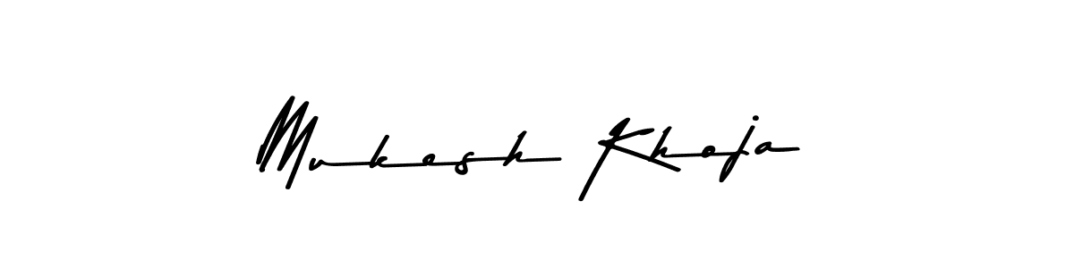 How to make Mukesh Khoja name signature. Use Asem Kandis PERSONAL USE style for creating short signs online. This is the latest handwritten sign. Mukesh Khoja signature style 9 images and pictures png