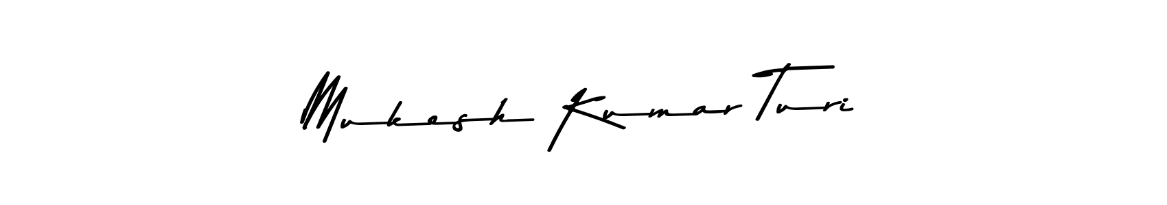 How to make Mukesh Kumar Turi name signature. Use Asem Kandis PERSONAL USE style for creating short signs online. This is the latest handwritten sign. Mukesh Kumar Turi signature style 9 images and pictures png