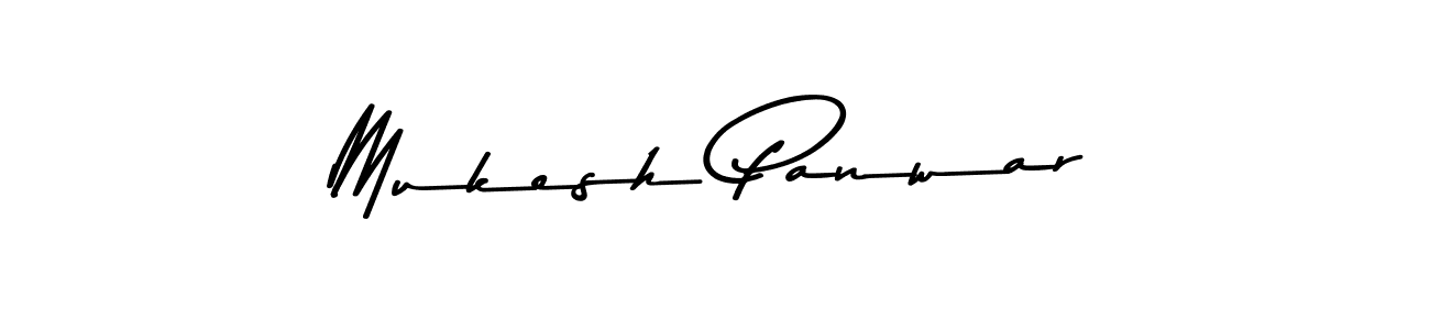 How to make Mukesh Panwar name signature. Use Asem Kandis PERSONAL USE style for creating short signs online. This is the latest handwritten sign. Mukesh Panwar signature style 9 images and pictures png