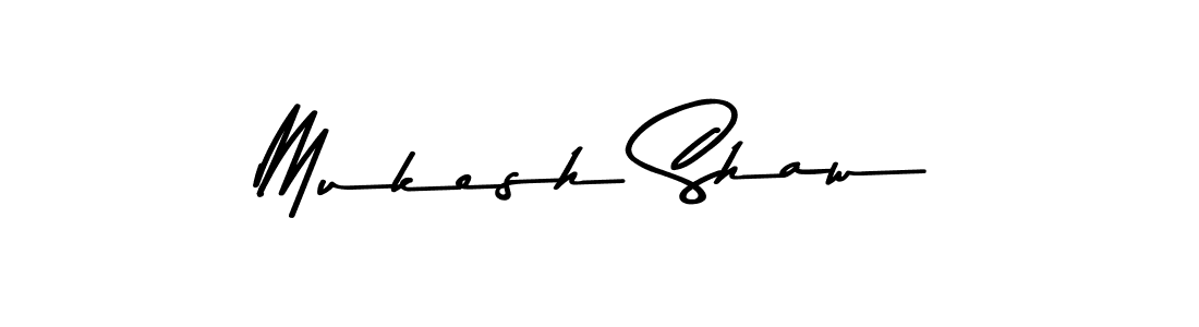 Create a beautiful signature design for name Mukesh Shaw. With this signature (Asem Kandis PERSONAL USE) fonts, you can make a handwritten signature for free. Mukesh Shaw signature style 9 images and pictures png