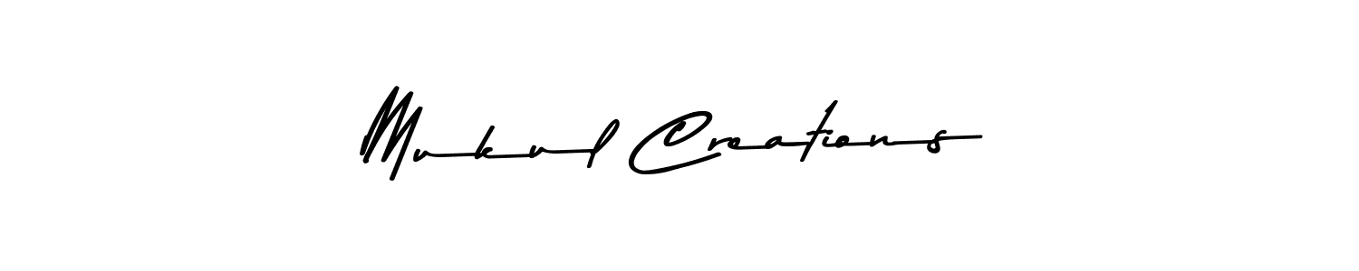 Create a beautiful signature design for name Mukul Creations. With this signature (Asem Kandis PERSONAL USE) fonts, you can make a handwritten signature for free. Mukul Creations signature style 9 images and pictures png
