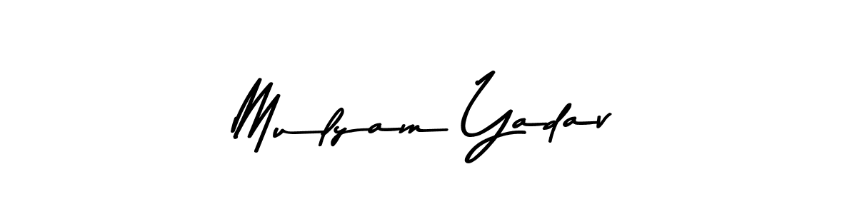 Make a beautiful signature design for name Mulyam Yadav. With this signature (Asem Kandis PERSONAL USE) style, you can create a handwritten signature for free. Mulyam Yadav signature style 9 images and pictures png