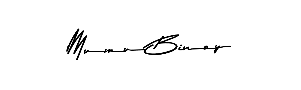 Create a beautiful signature design for name Mumu Binoy. With this signature (Asem Kandis PERSONAL USE) fonts, you can make a handwritten signature for free. Mumu Binoy signature style 9 images and pictures png