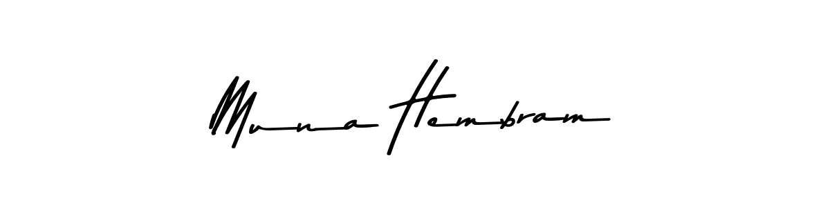 Use a signature maker to create a handwritten signature online. With this signature software, you can design (Asem Kandis PERSONAL USE) your own signature for name Muna Hembram. Muna Hembram signature style 9 images and pictures png