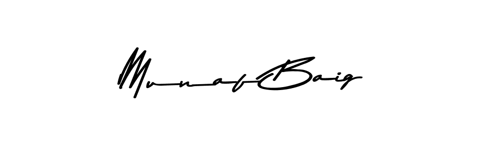 Use a signature maker to create a handwritten signature online. With this signature software, you can design (Asem Kandis PERSONAL USE) your own signature for name Munaf Baig. Munaf Baig signature style 9 images and pictures png