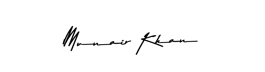 Create a beautiful signature design for name Munair Khan. With this signature (Asem Kandis PERSONAL USE) fonts, you can make a handwritten signature for free. Munair Khan signature style 9 images and pictures png