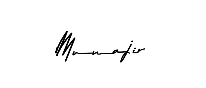 Create a beautiful signature design for name Munajir. With this signature (Asem Kandis PERSONAL USE) fonts, you can make a handwritten signature for free. Munajir signature style 9 images and pictures png