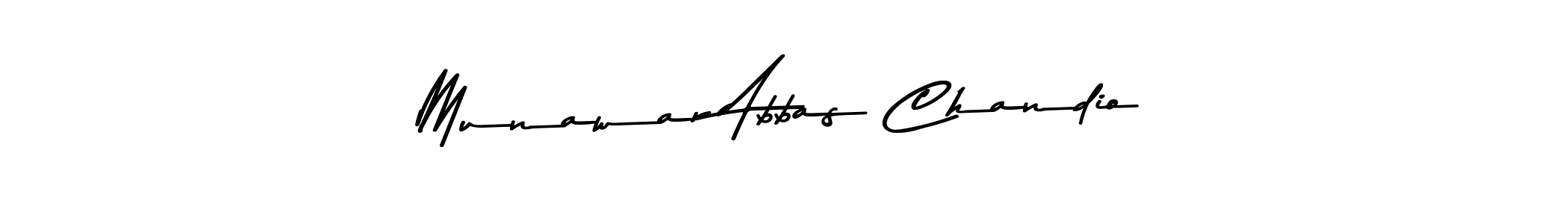 How to make Munawar Abbas Chandio name signature. Use Asem Kandis PERSONAL USE style for creating short signs online. This is the latest handwritten sign. Munawar Abbas Chandio signature style 9 images and pictures png