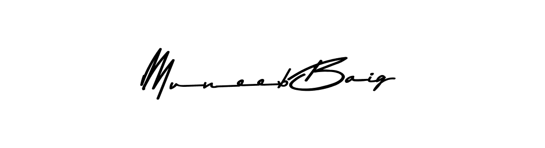 Design your own signature with our free online signature maker. With this signature software, you can create a handwritten (Asem Kandis PERSONAL USE) signature for name Muneeb Baig. Muneeb Baig signature style 9 images and pictures png