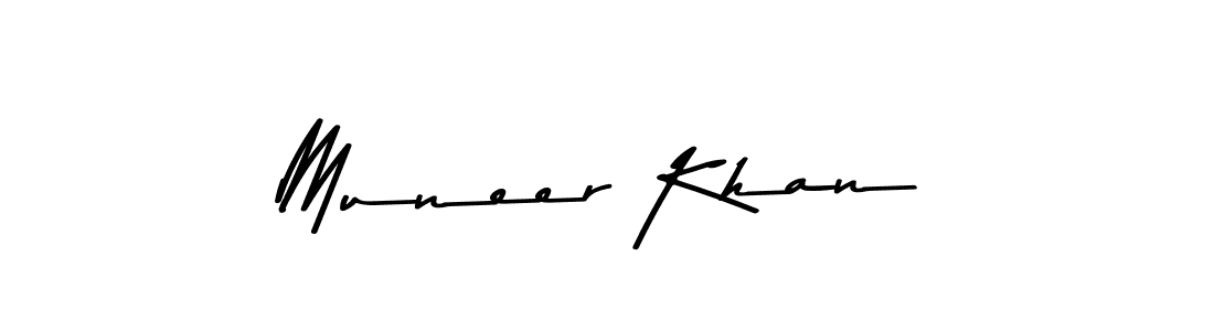 Create a beautiful signature design for name Muneer Khan. With this signature (Asem Kandis PERSONAL USE) fonts, you can make a handwritten signature for free. Muneer Khan signature style 9 images and pictures png