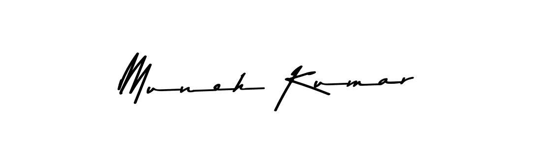 Create a beautiful signature design for name Muneh Kumar. With this signature (Asem Kandis PERSONAL USE) fonts, you can make a handwritten signature for free. Muneh Kumar signature style 9 images and pictures png