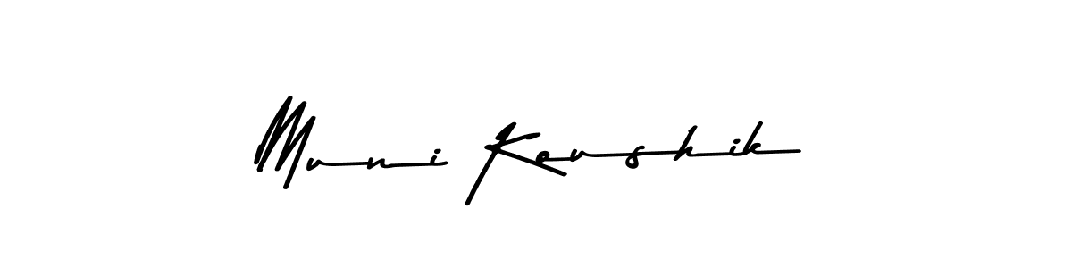 The best way (Asem Kandis PERSONAL USE) to make a short signature is to pick only two or three words in your name. The name Muni Koushik include a total of six letters. For converting this name. Muni Koushik signature style 9 images and pictures png