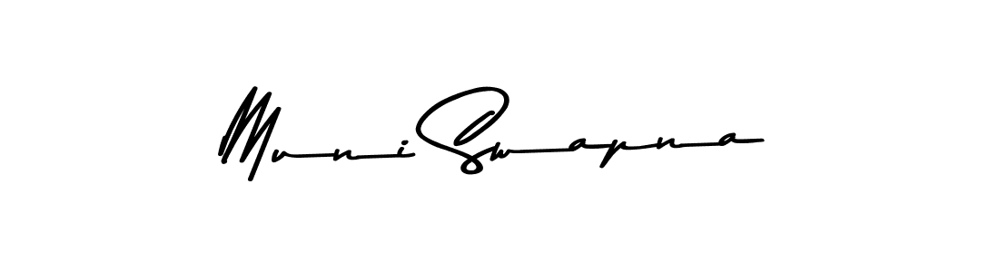 How to make Muni Swapna name signature. Use Asem Kandis PERSONAL USE style for creating short signs online. This is the latest handwritten sign. Muni Swapna signature style 9 images and pictures png