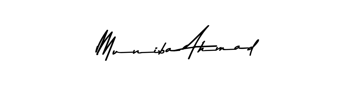 if you are searching for the best signature style for your name Muniba Ahmad. so please give up your signature search. here we have designed multiple signature styles  using Asem Kandis PERSONAL USE. Muniba Ahmad signature style 9 images and pictures png
