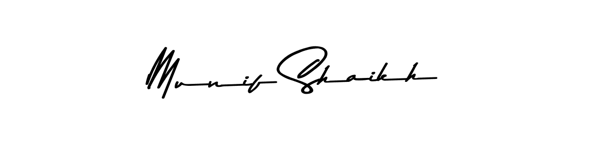 Use a signature maker to create a handwritten signature online. With this signature software, you can design (Asem Kandis PERSONAL USE) your own signature for name Munif Shaikh. Munif Shaikh signature style 9 images and pictures png