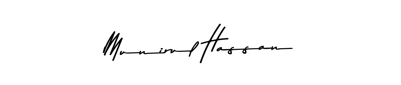 How to make Munirul Hassan name signature. Use Asem Kandis PERSONAL USE style for creating short signs online. This is the latest handwritten sign. Munirul Hassan signature style 9 images and pictures png