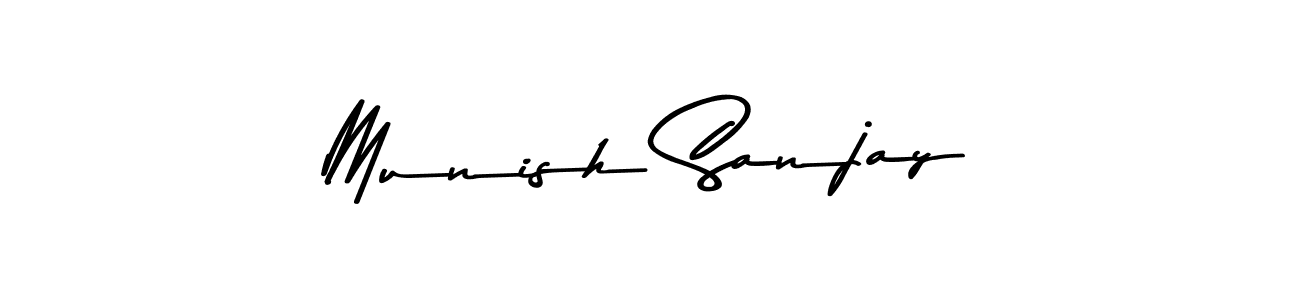 Use a signature maker to create a handwritten signature online. With this signature software, you can design (Asem Kandis PERSONAL USE) your own signature for name Munish Sanjay. Munish Sanjay signature style 9 images and pictures png