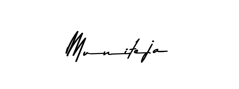 Use a signature maker to create a handwritten signature online. With this signature software, you can design (Asem Kandis PERSONAL USE) your own signature for name Muniteja. Muniteja signature style 9 images and pictures png