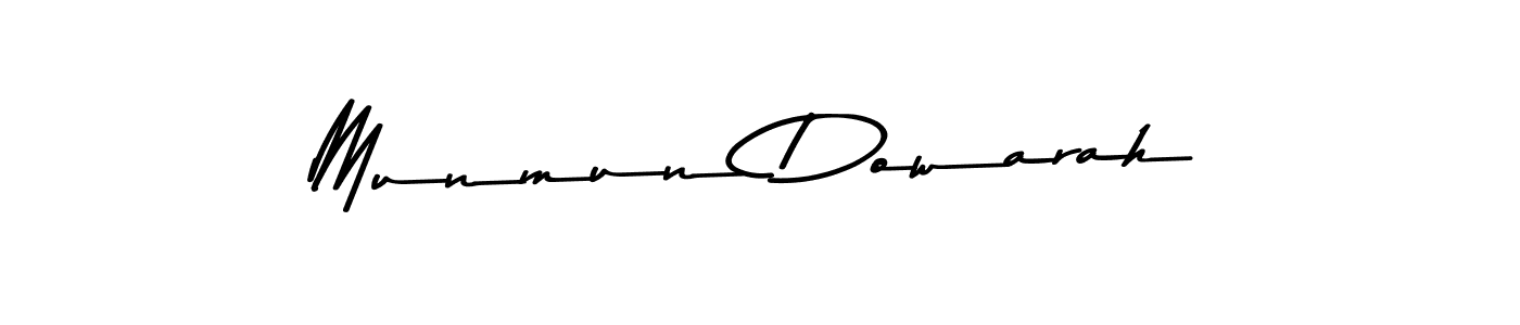 How to make Munmun Dowarah name signature. Use Asem Kandis PERSONAL USE style for creating short signs online. This is the latest handwritten sign. Munmun Dowarah signature style 9 images and pictures png