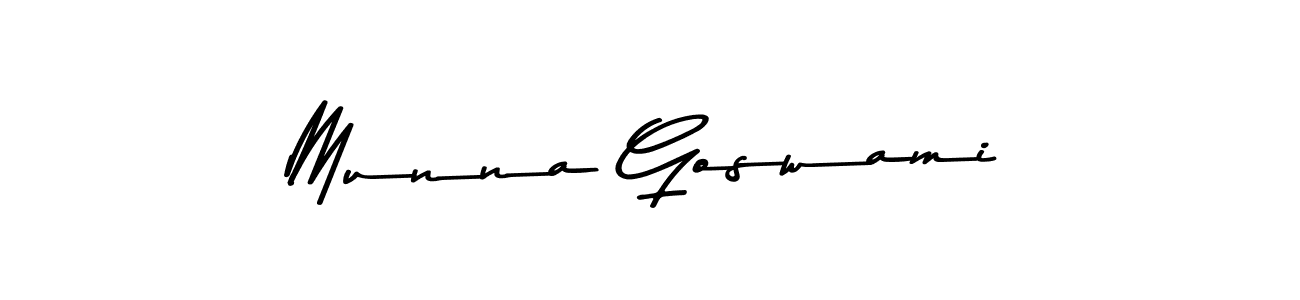 Use a signature maker to create a handwritten signature online. With this signature software, you can design (Asem Kandis PERSONAL USE) your own signature for name Munna Goswami. Munna Goswami signature style 9 images and pictures png