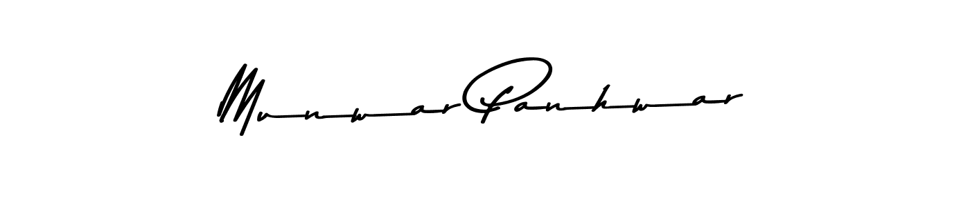 Create a beautiful signature design for name Munwar Panhwar. With this signature (Asem Kandis PERSONAL USE) fonts, you can make a handwritten signature for free. Munwar Panhwar signature style 9 images and pictures png