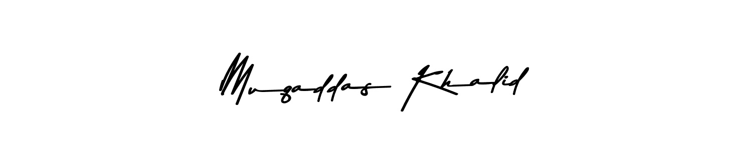 Asem Kandis PERSONAL USE is a professional signature style that is perfect for those who want to add a touch of class to their signature. It is also a great choice for those who want to make their signature more unique. Get Muqaddas Khalid name to fancy signature for free. Muqaddas Khalid signature style 9 images and pictures png