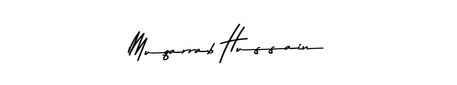 The best way (Asem Kandis PERSONAL USE) to make a short signature is to pick only two or three words in your name. The name Muqarrab Hussain include a total of six letters. For converting this name. Muqarrab Hussain signature style 9 images and pictures png