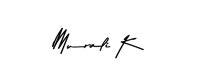 You should practise on your own different ways (Asem Kandis PERSONAL USE) to write your name (Murali K) in signature. don't let someone else do it for you. Murali K signature style 9 images and pictures png