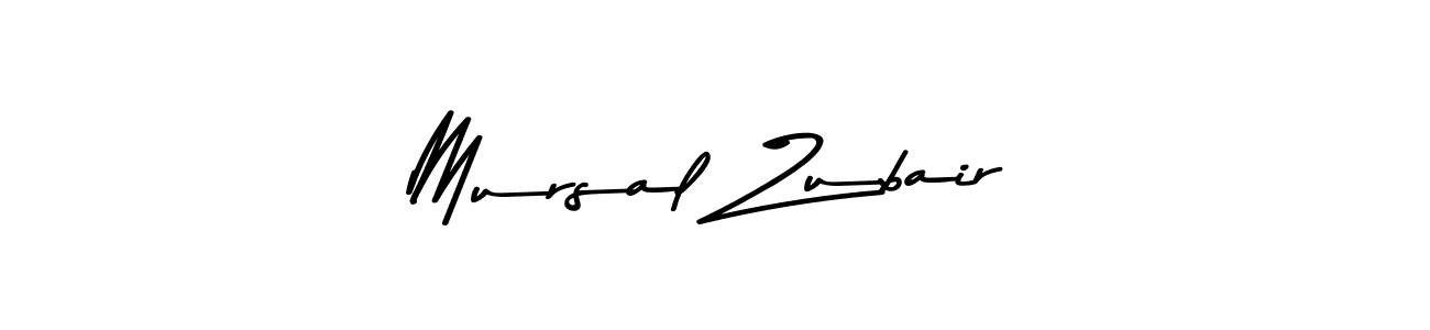 Create a beautiful signature design for name Mursal Zubair. With this signature (Asem Kandis PERSONAL USE) fonts, you can make a handwritten signature for free. Mursal Zubair signature style 9 images and pictures png