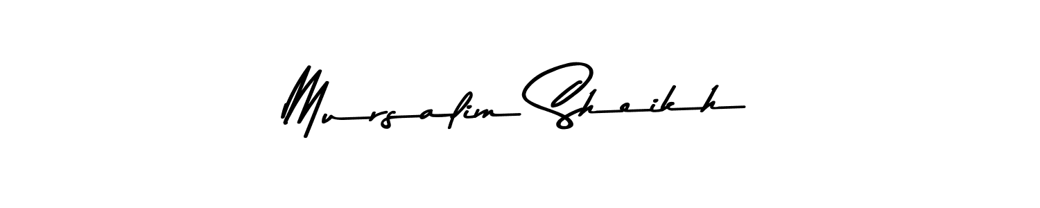 Use a signature maker to create a handwritten signature online. With this signature software, you can design (Asem Kandis PERSONAL USE) your own signature for name Mursalim Sheikh. Mursalim Sheikh signature style 9 images and pictures png