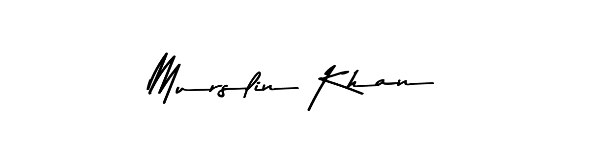 Design your own signature with our free online signature maker. With this signature software, you can create a handwritten (Asem Kandis PERSONAL USE) signature for name Murslin Khan. Murslin Khan signature style 9 images and pictures png