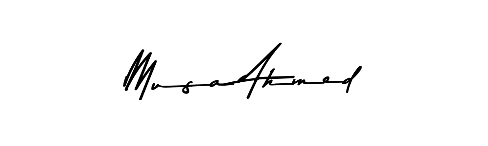 Create a beautiful signature design for name Musa Ahmed. With this signature (Asem Kandis PERSONAL USE) fonts, you can make a handwritten signature for free. Musa Ahmed signature style 9 images and pictures png