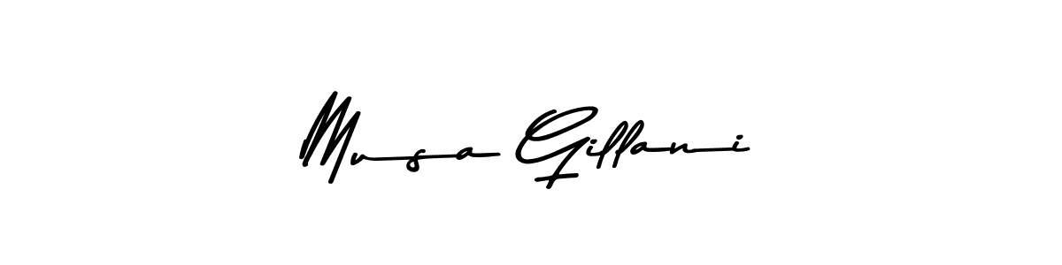 Make a beautiful signature design for name Musa Gillani. With this signature (Asem Kandis PERSONAL USE) style, you can create a handwritten signature for free. Musa Gillani signature style 9 images and pictures png