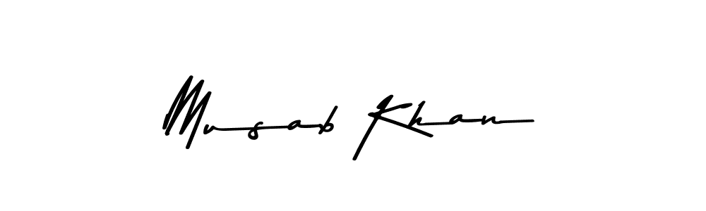 Create a beautiful signature design for name Musab Khan. With this signature (Asem Kandis PERSONAL USE) fonts, you can make a handwritten signature for free. Musab Khan signature style 9 images and pictures png