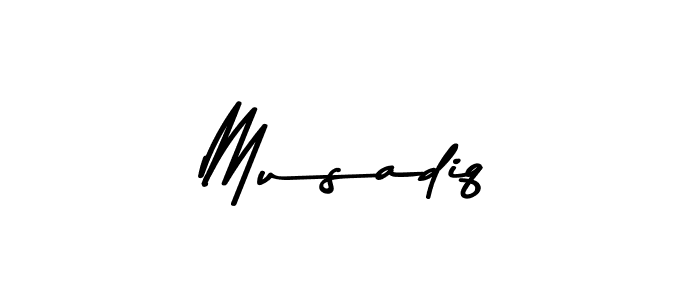 How to make Musadiq signature? Asem Kandis PERSONAL USE is a professional autograph style. Create handwritten signature for Musadiq name. Musadiq signature style 9 images and pictures png