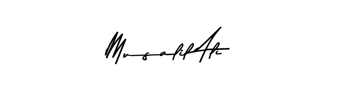 Make a beautiful signature design for name Musalil Ali. With this signature (Asem Kandis PERSONAL USE) style, you can create a handwritten signature for free. Musalil Ali signature style 9 images and pictures png