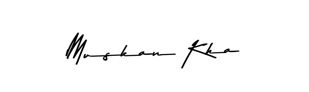 Muskan Kha stylish signature style. Best Handwritten Sign (Asem Kandis PERSONAL USE) for my name. Handwritten Signature Collection Ideas for my name Muskan Kha. Muskan Kha signature style 9 images and pictures png