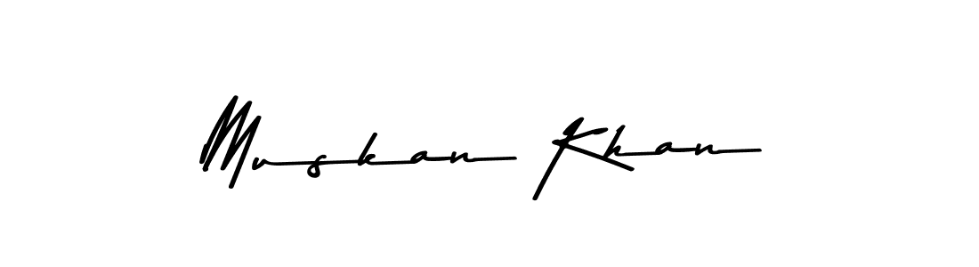 How to make Muskan Khan name signature. Use Asem Kandis PERSONAL USE style for creating short signs online. This is the latest handwritten sign. Muskan Khan signature style 9 images and pictures png