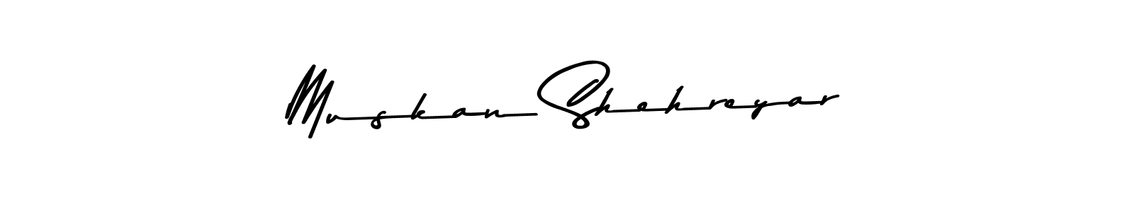 Use a signature maker to create a handwritten signature online. With this signature software, you can design (Asem Kandis PERSONAL USE) your own signature for name Muskan Shehreyar. Muskan Shehreyar signature style 9 images and pictures png